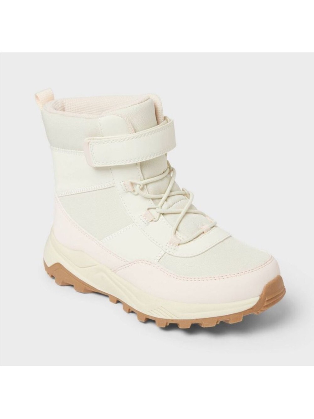 Kids High-Top Winter Boots - Cream & Light Pink
